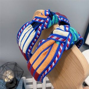 Colour Blocked Knotted Wide Hairband